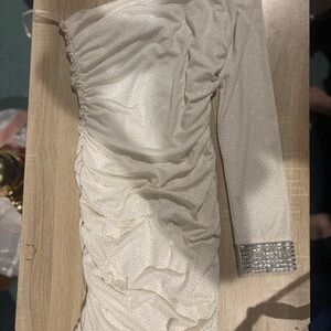 City Studios White One Shoulder Dress